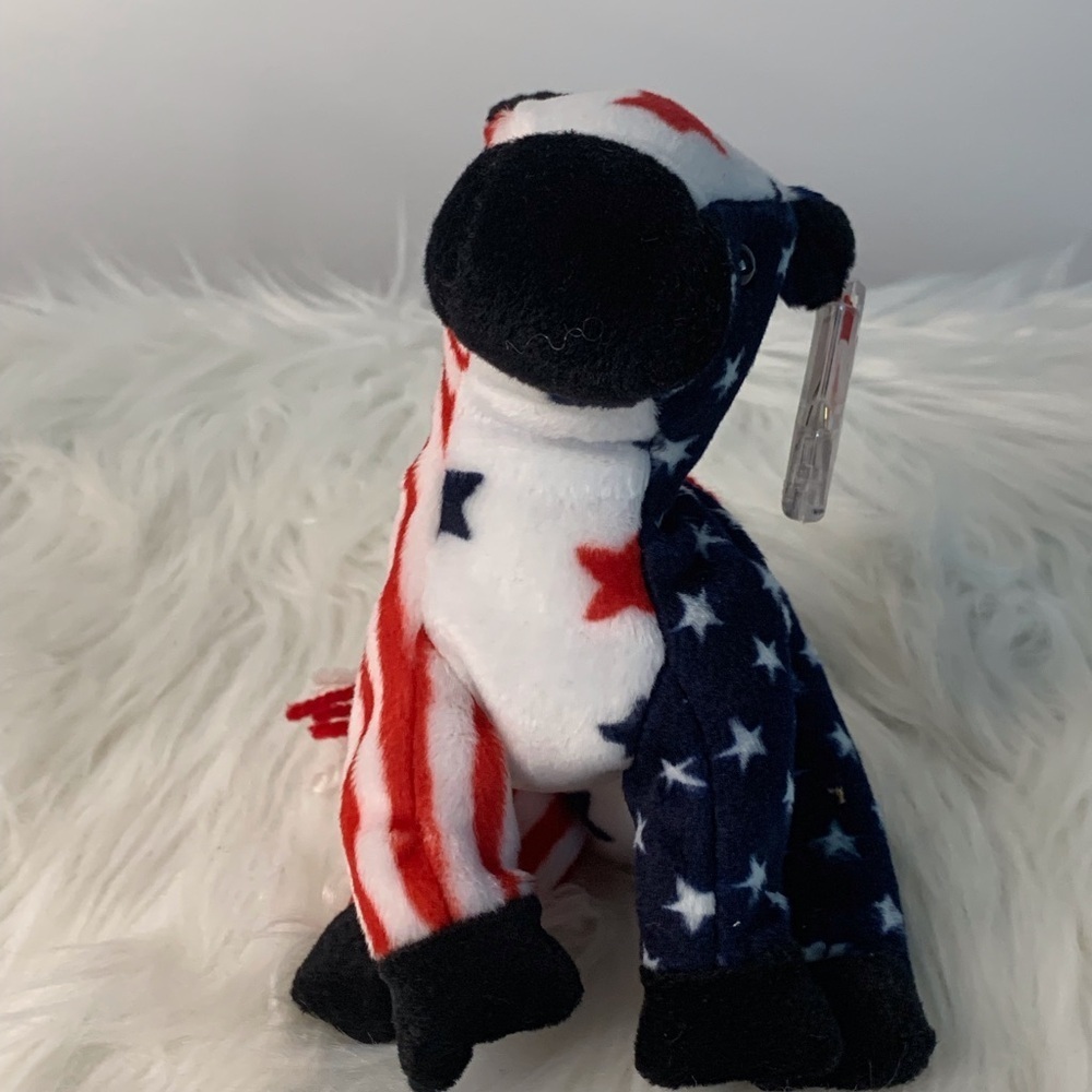 Ty (14) Lefty 2000 Beanie Babies Plush with Red, White, and Blue Stars